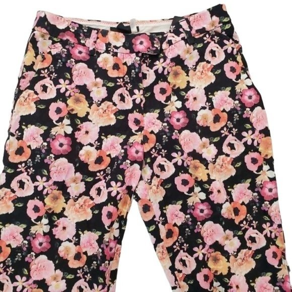 H&M Floral Print Ankle Dress Pants w/slits on hem - Picture 3 of 11